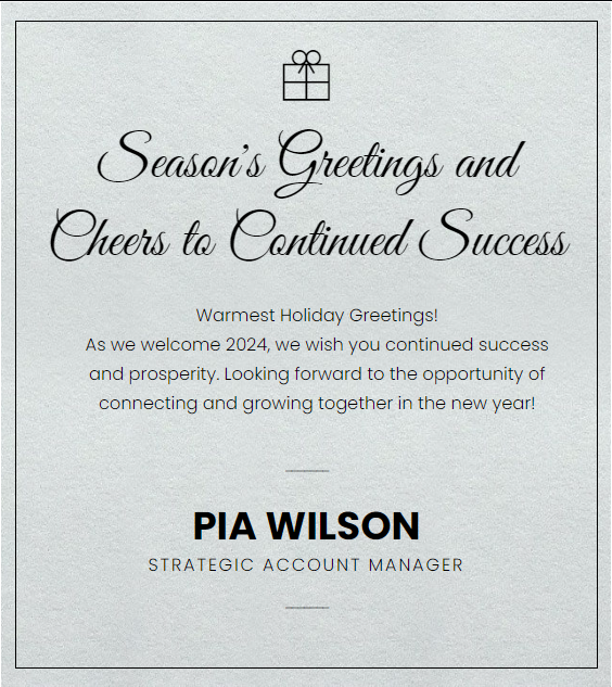 Pia Wilson Holiday Greeting Card | GDS Link